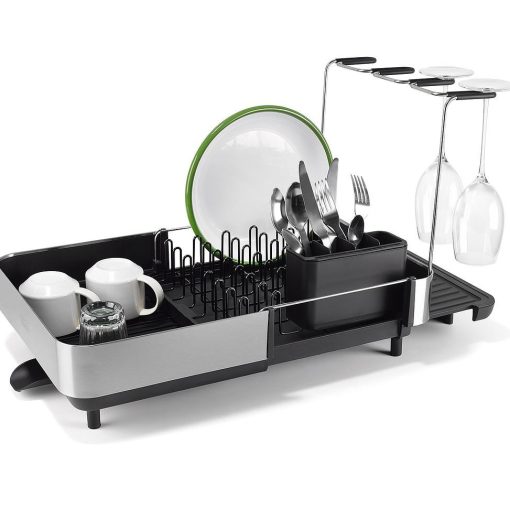 Kệ Úp Chén Đĩa Mở Rộng Joseph Joseph Extend Steel Plus Black - 017564