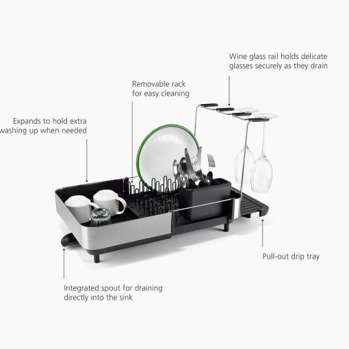 Joseph Joseph Extend Steel Plus Black - Kệ Úp Chén Đĩa Mở Rộng Joseph Joseph Extend Steel Plus Black – 017564 - Ảnh 27